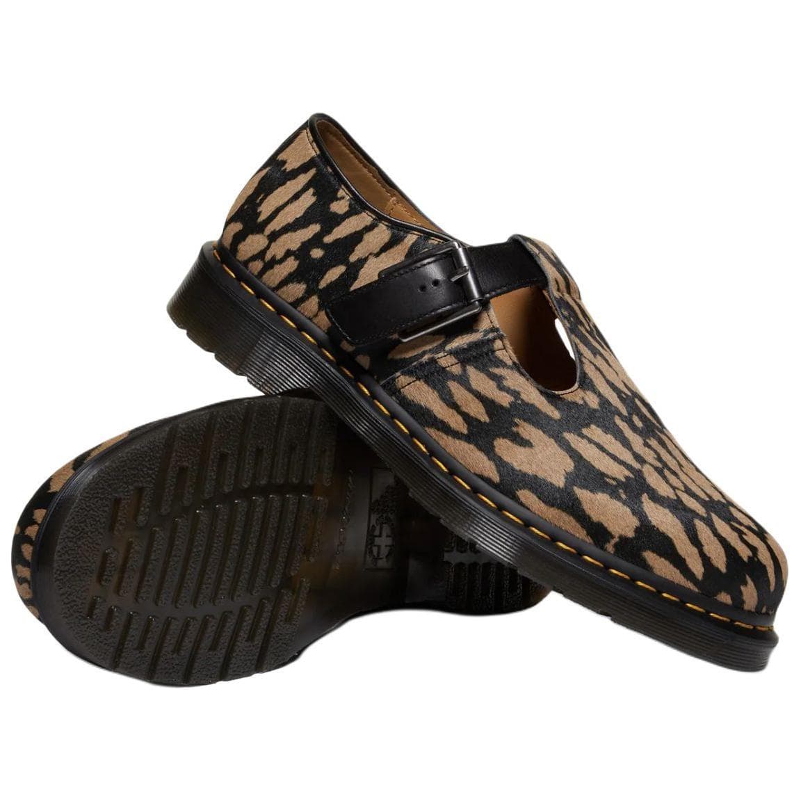 Dr.Martens T Bar Кожа Туфли Мэри Джейн Мужские с Леопардовым Принтом - изображение 8