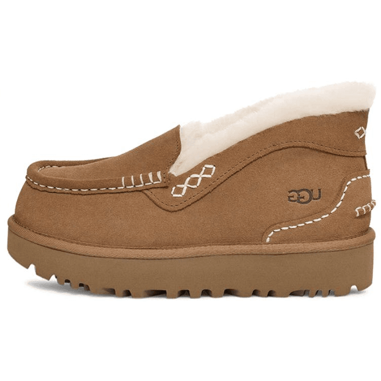 Ботинки зимние UGG ANSLEY Ткань Короткие Снежные Ботинки Женские Коричневые - изображение 1