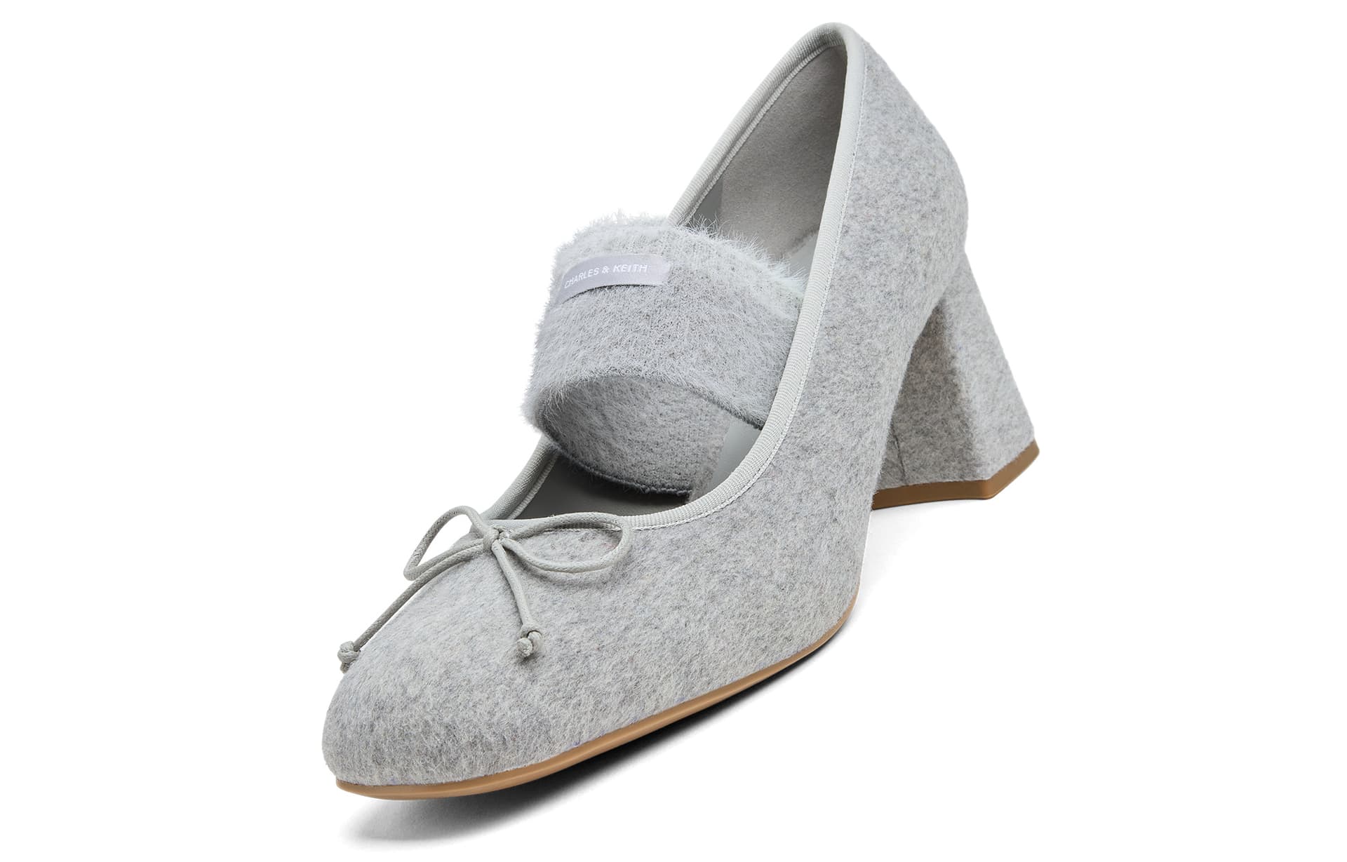 CHARLES KEITH Маленький CK PU (полиуретан) текстиль грубый каблук туфли Мэри Джейн 6,5 см женские - изображение 3