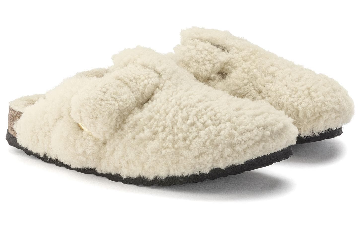 Сандалии Birkenstock Beige Shearling Slide - изображение 4