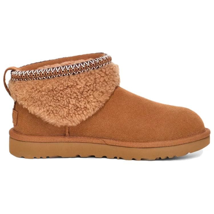 Ботинки зимние UGG Ткань с флисовой подкладкой круглый носок без шнуровки короткий снегокат женский коричневый - изображение 2
