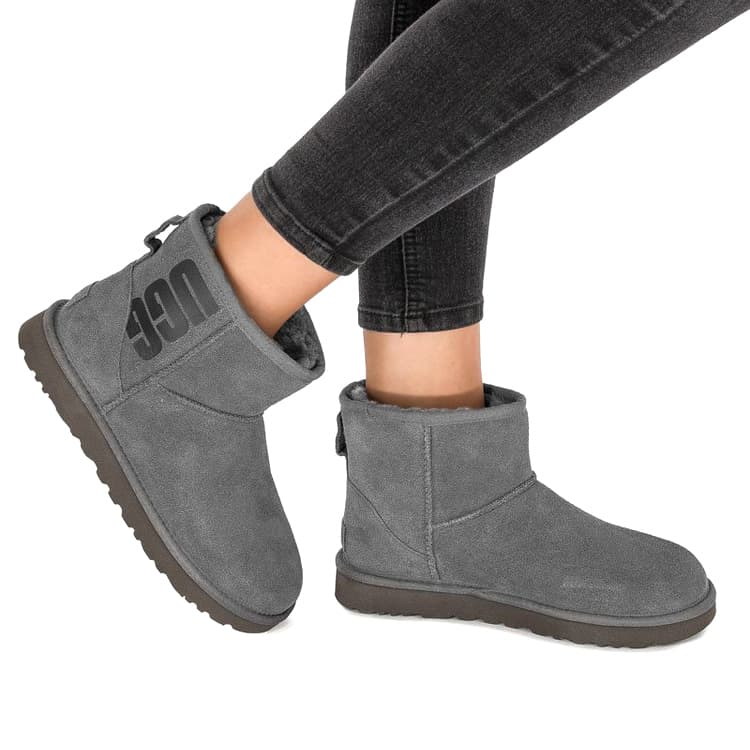 Ботинки зимние UGG Classic Mini Grey - изображение 7