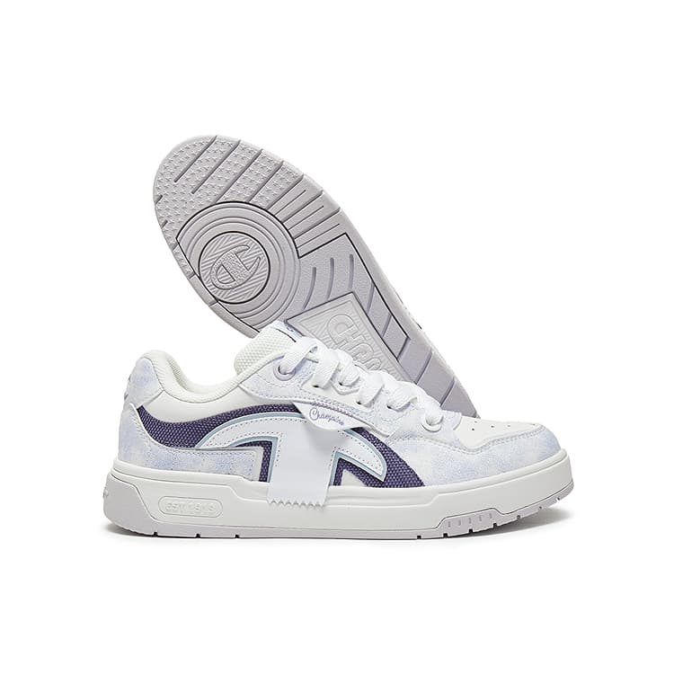 Кроссовки Champion Low Top Скейтборд Обувь Женская Молочно-белая Qinghui Синяя - изображение 2