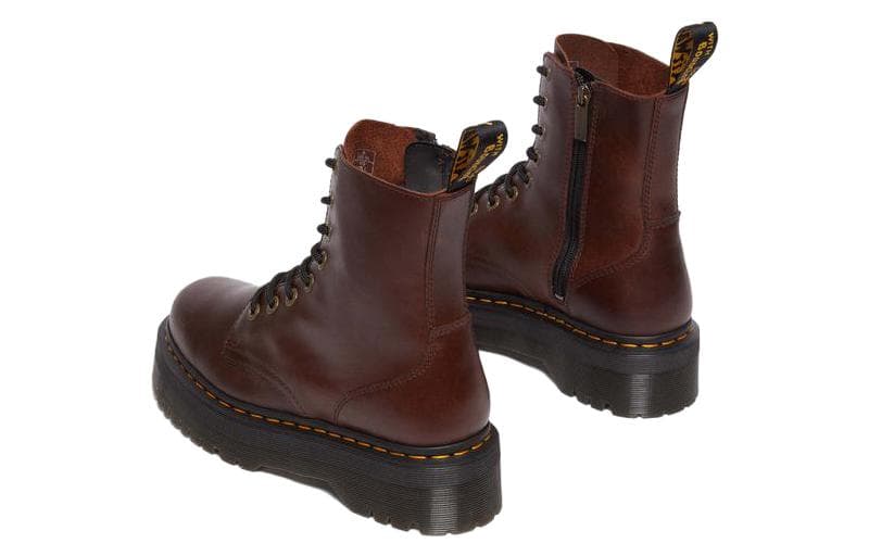 Ботинки Dr.Martens Jadon Кожа Короткий Ботильоны Женские Темно-кофейный - изображение 3