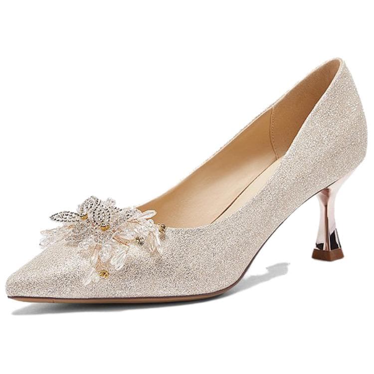 Туфли Daphne Wedding Shoes Collection Квадратный каблук Высокие каблуки Женские Шампанское золото - изображение 2