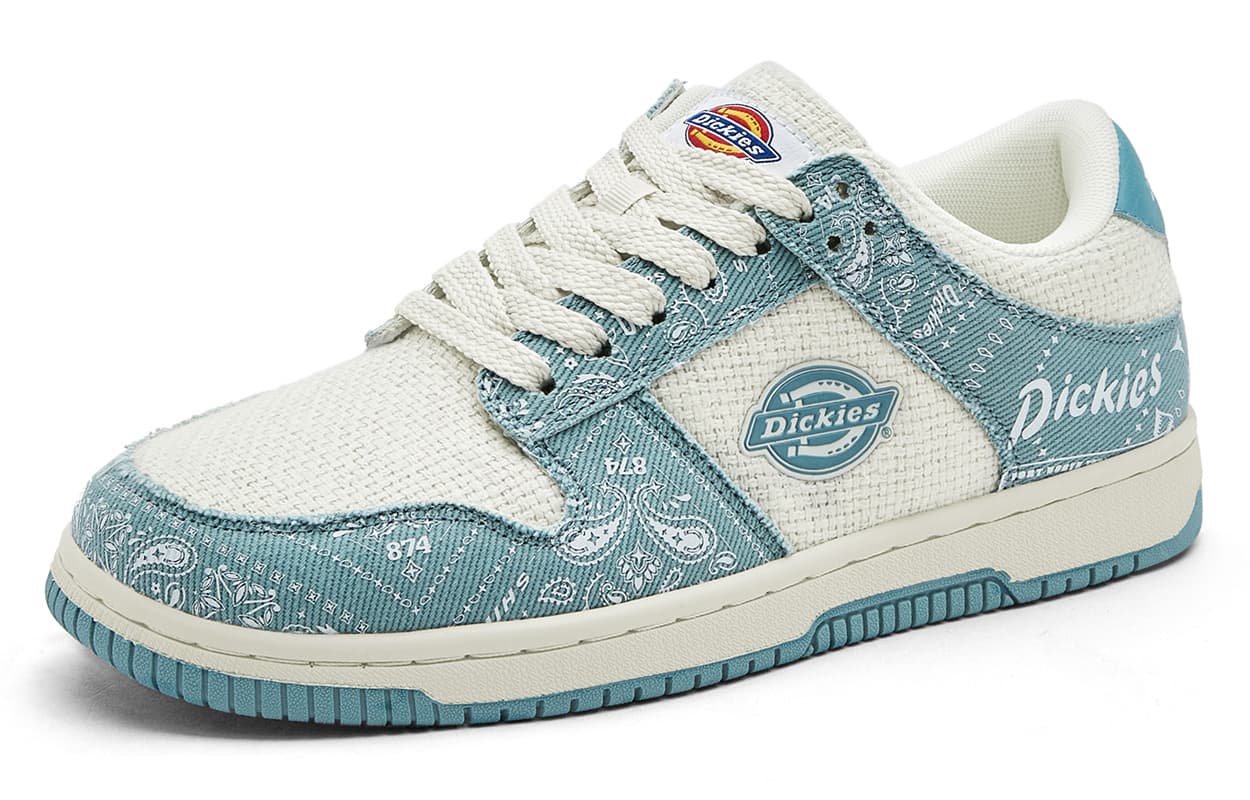 Кроссовки Dickies Пейсли Модная Универсальная Ткань Низкие Кеды Скейтборд Обувь Мужская Белый Синий - изображение 2