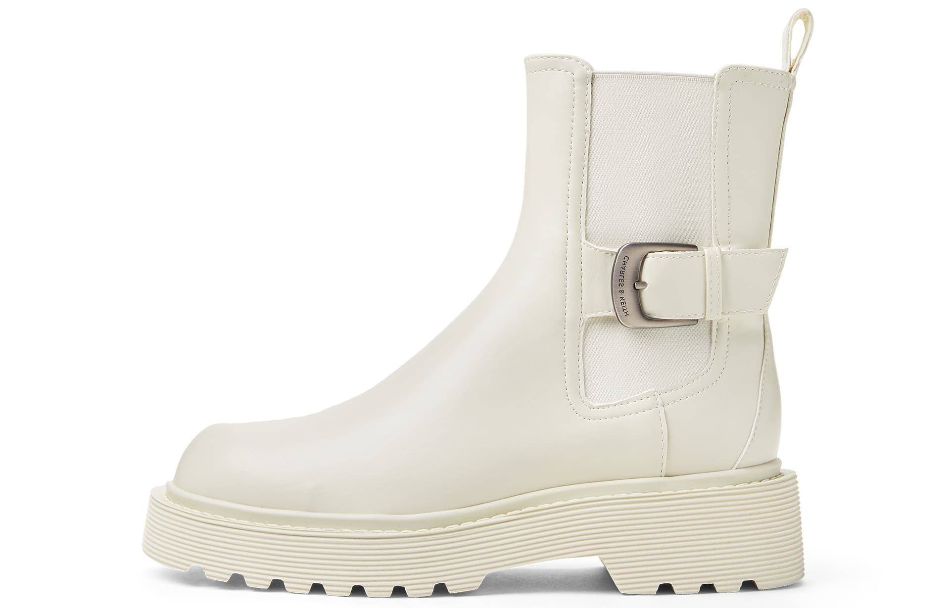 Сапоги CHARLES KEITH Маленькие ботильоны CK PU (полиуретан) 4,3 см женские черный темно-коричневый темно-кофейный мел-белый - изображение 7