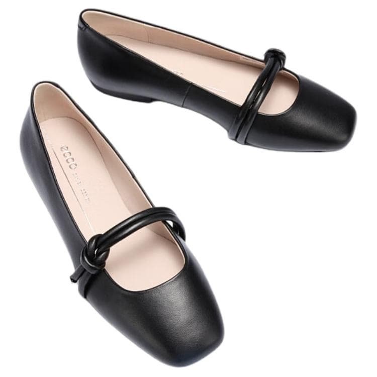 Ecco Dance Joy Collection Овчина Тонкие и Без Форма Туфли Мэри Джейн 1см Женские Черные - изображение 5