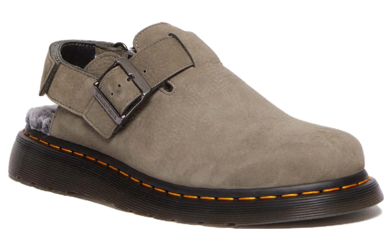 Тапочки Dr.Martens Кожа Повседневная Обувь Женская Серого Цвета - изображение 2