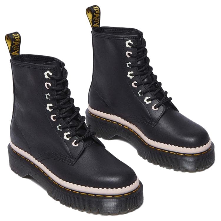 Ботинки Dr.Martens 1460 PASCAL Кожа Короткие Армейские Ботинки Женские Черные Розовые - изображение 4