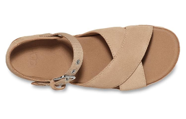 Шлёпанцы UGG Кожа Один Шнуровка Сандалии Женские Песочный - изображение 2