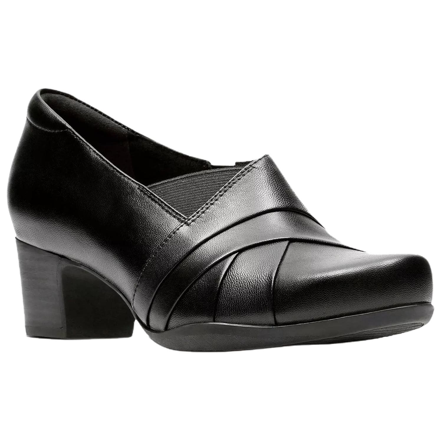 Туфли Clarks Rosalyn Adele Кожа Грубый каблук Высокие каблуки Женские Черный - изображение 4