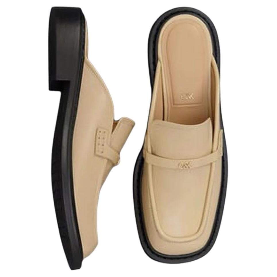 Сандалии CHARLES&KEITH Tahlia Женские удобные шлепанцы с закрытым носком бежевого цвета - изображение 5