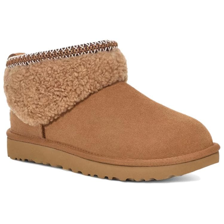 Ботинки зимние UGG Ткань с флисовой подкладкой круглый носок без шнуровки короткий снегокат женский коричневый - изображение 3
