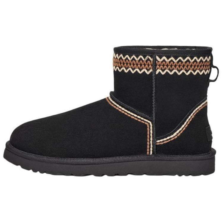 Ботинки зимние UGG CLASSIC MINI Atherson Коровья кожа Короткий снегобут Мужской Черный - изображение 1
