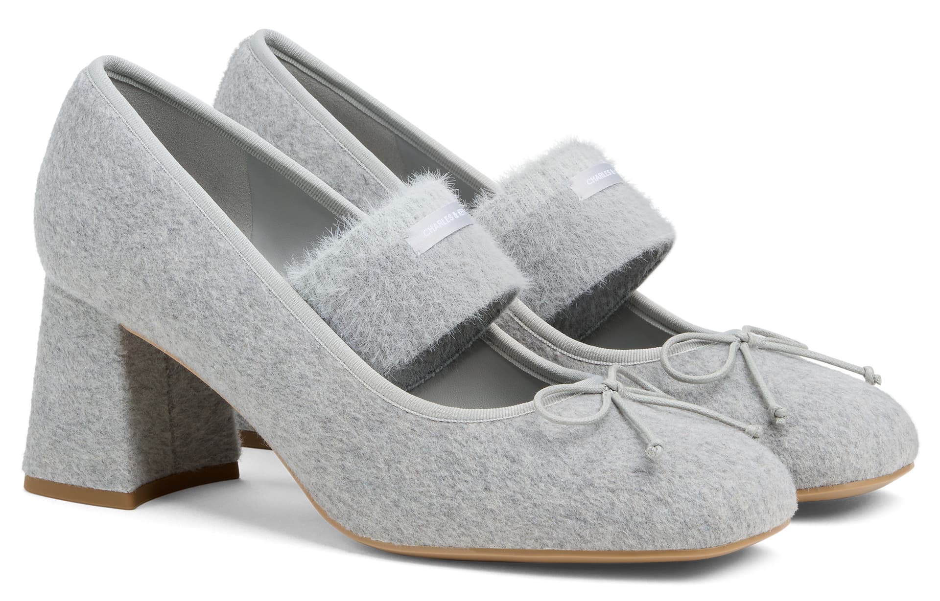 CHARLES KEITH Маленький CK PU (полиуретан) текстиль грубый каблук туфли Мэри Джейн 6,5 см женские - изображение 2