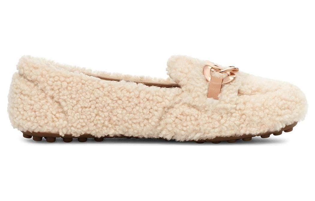 Тапочки UGG Овчина Повседневная Обувь Женская Натуральный Белый - изображение 2
