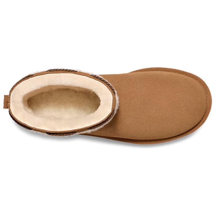 Ботинки зимние UGG Спилок Коровья Кожа Короткие Снежные Ботинки Унисекс Каштановый - изображение 5