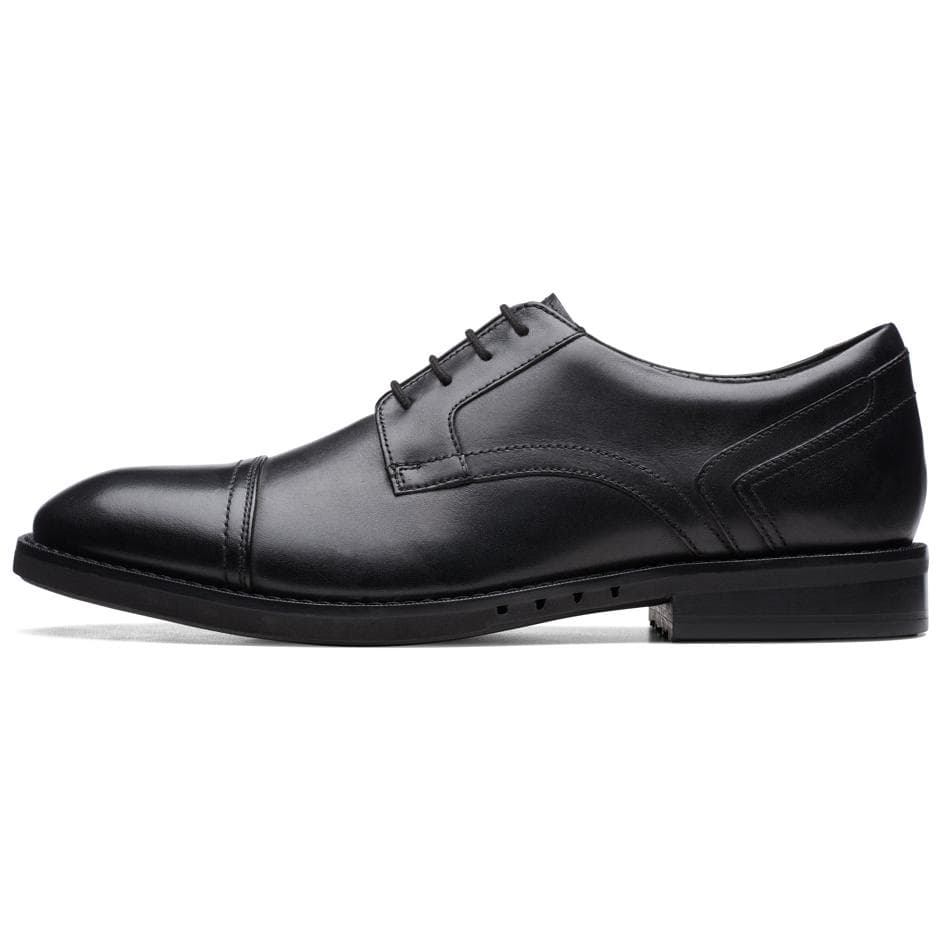 Clarks Un Hugh Cap Кожа Мужские Туфли Черные - изображение 1
