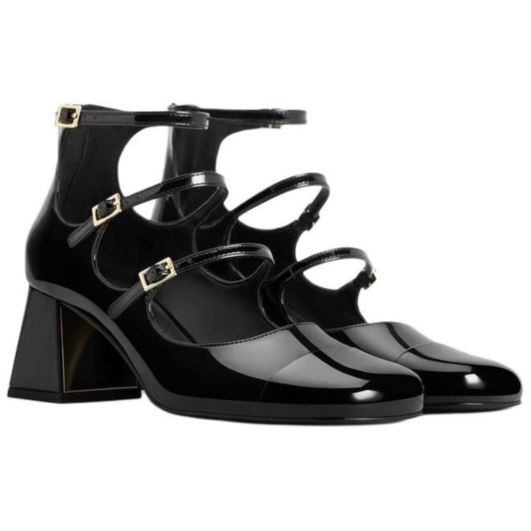 CHARLES&KEITH PU элегантные классические туфли Мэри Джейн на грубом каблуке 6,2 см женские - изображение 2