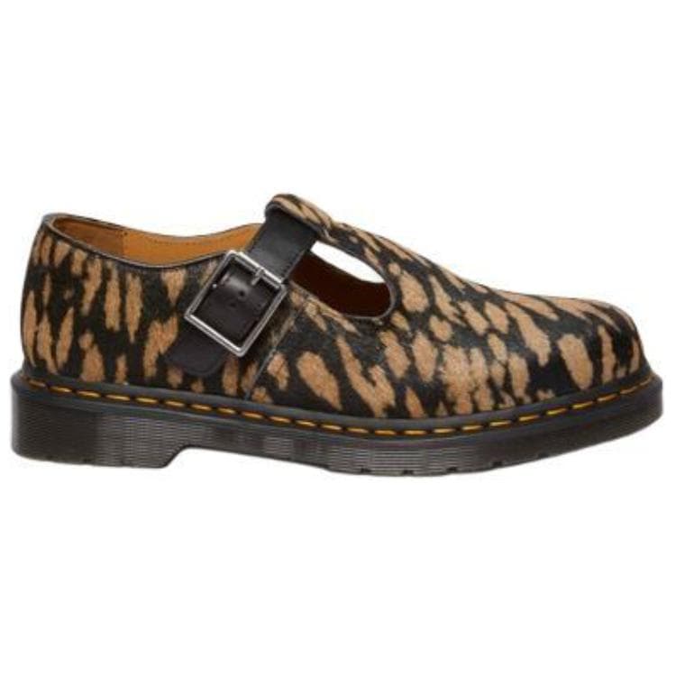 Dr.Martens T Bar Кожа Туфли Мэри Джейн Мужские с Леопардовым Принтом - изображение 2