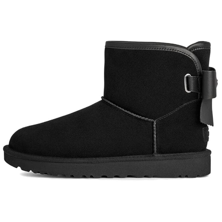 Ботинки зимние UGG Ultra Mini Bailey Кожа Арочный Снеговик Женские Черный - изображение 1