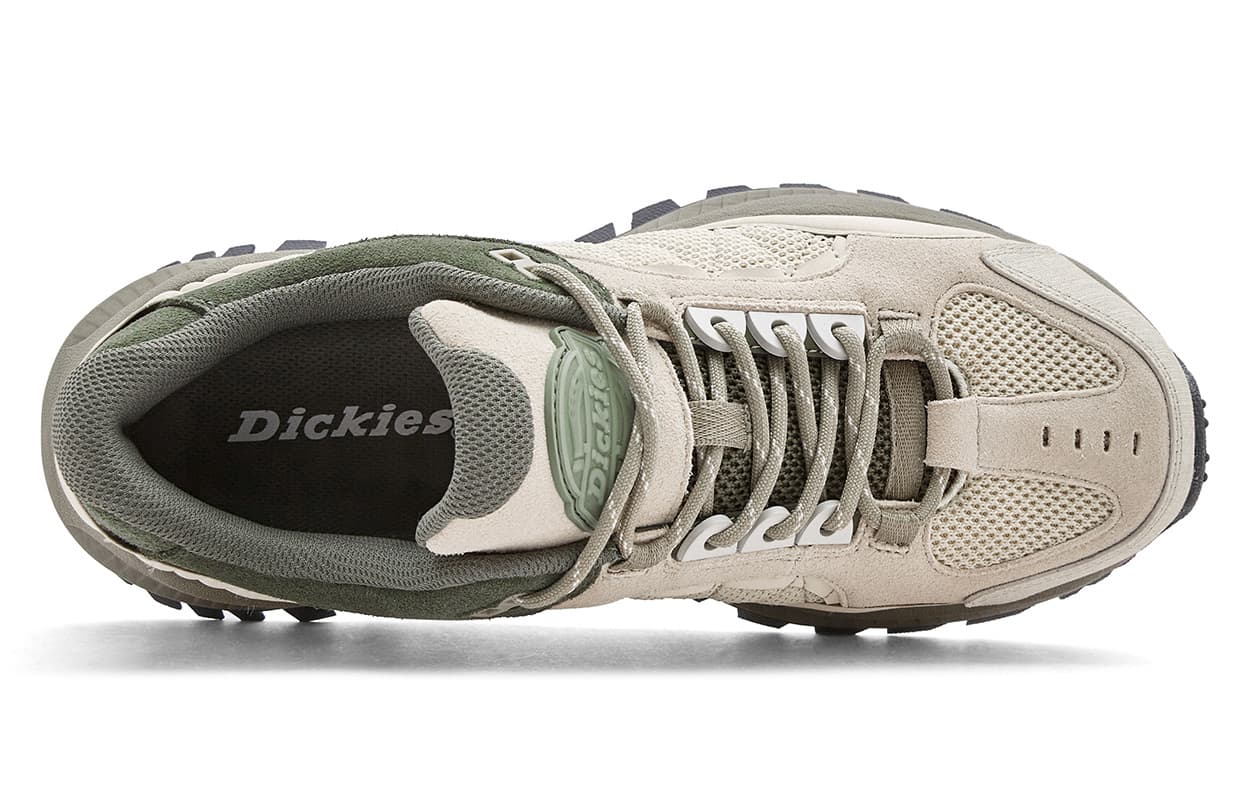 Кроссовки Dickies Винтажная модель Минималистская Платформа Низкие Кроссовки с Толстой Подошвой Мужские Темно-зеленые Бежевые - изображение 3