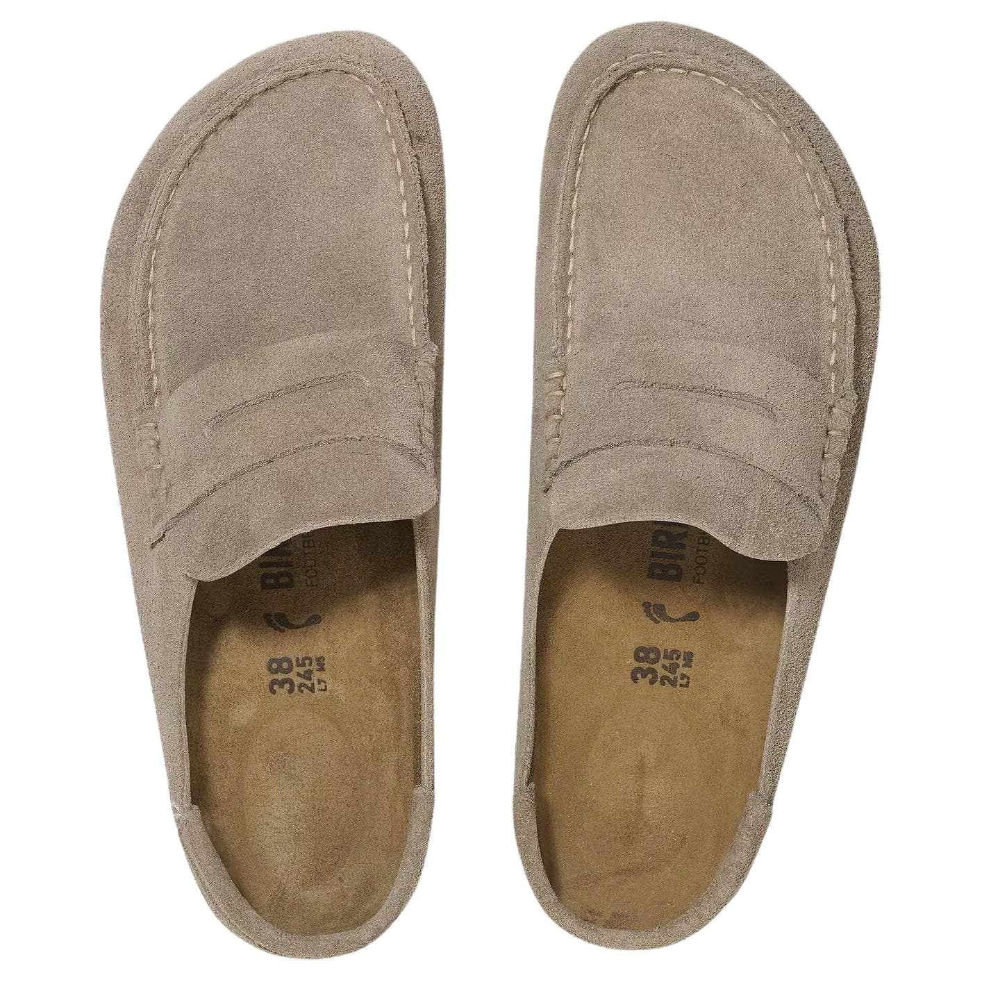 Сандалии Birkenstock Naples Wrapped Унисекс мюли с круглым носком в винтажном стиле на резиновой подошве, тауповый, узкая версия - изображение 4