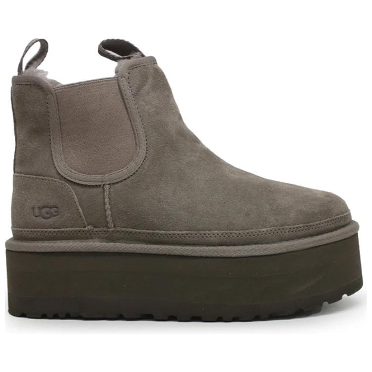Ботинки зимние UGG с флисовой подкладкой платформа комфортный модный короткий снегокат женский серый - изображение 2