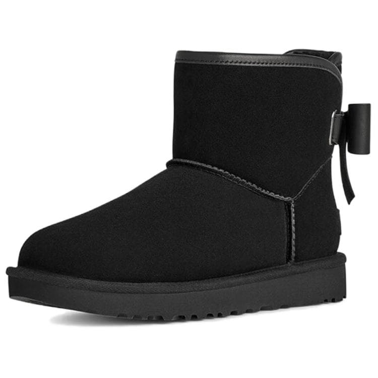 Ботинки зимние UGG Ultra Mini Bailey Кожа Арочный Снеговик Женские Черный - изображение 3
