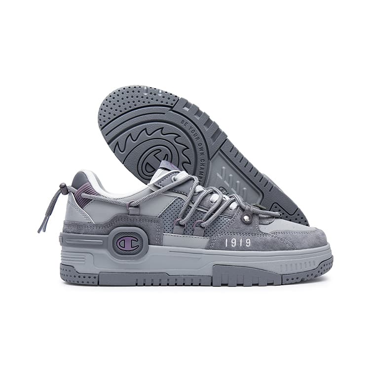 Кроссовки Champion Bumper V1 Sneakers Двойные шнурки Контрастные цвета Повседневные спортивные Лоу-топы Мужские Дымчато-серый - изображение 3