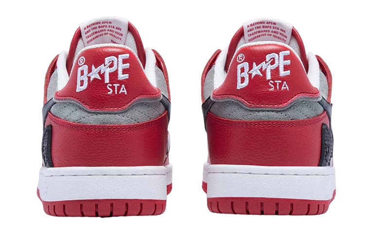 Кроссовки A BATHING APE SK8 STA White Grey Red - изображение 4