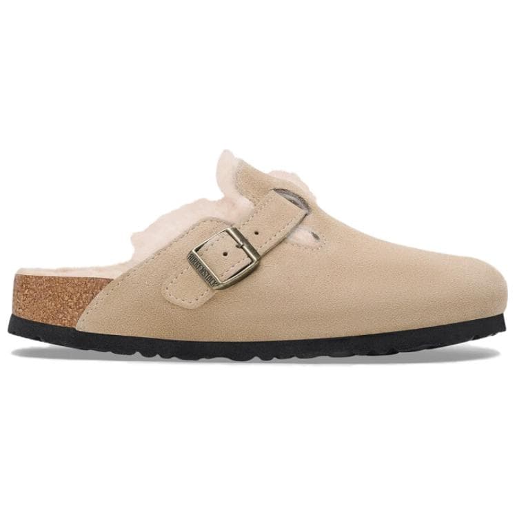 Сандалии Birkenstock Boston Shearling ЭВА Быстросохнущий Закрытые тапочки Унисекс Песок Обычный (стандартный) - изображение 2