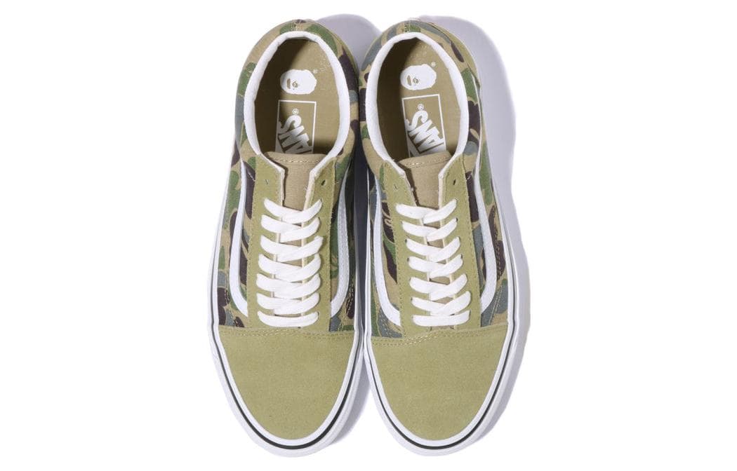 Кроссовки Vans X A BATHING APE ABC Camo Низкие Кеды Скейтборд Обувь Женские Зеленые - изображение 3