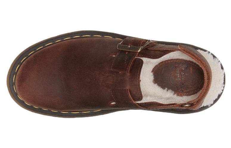Тапочки Dr.Martens Кожа Повседневная Обувь Женская Темно-Коричневая - изображение 3
