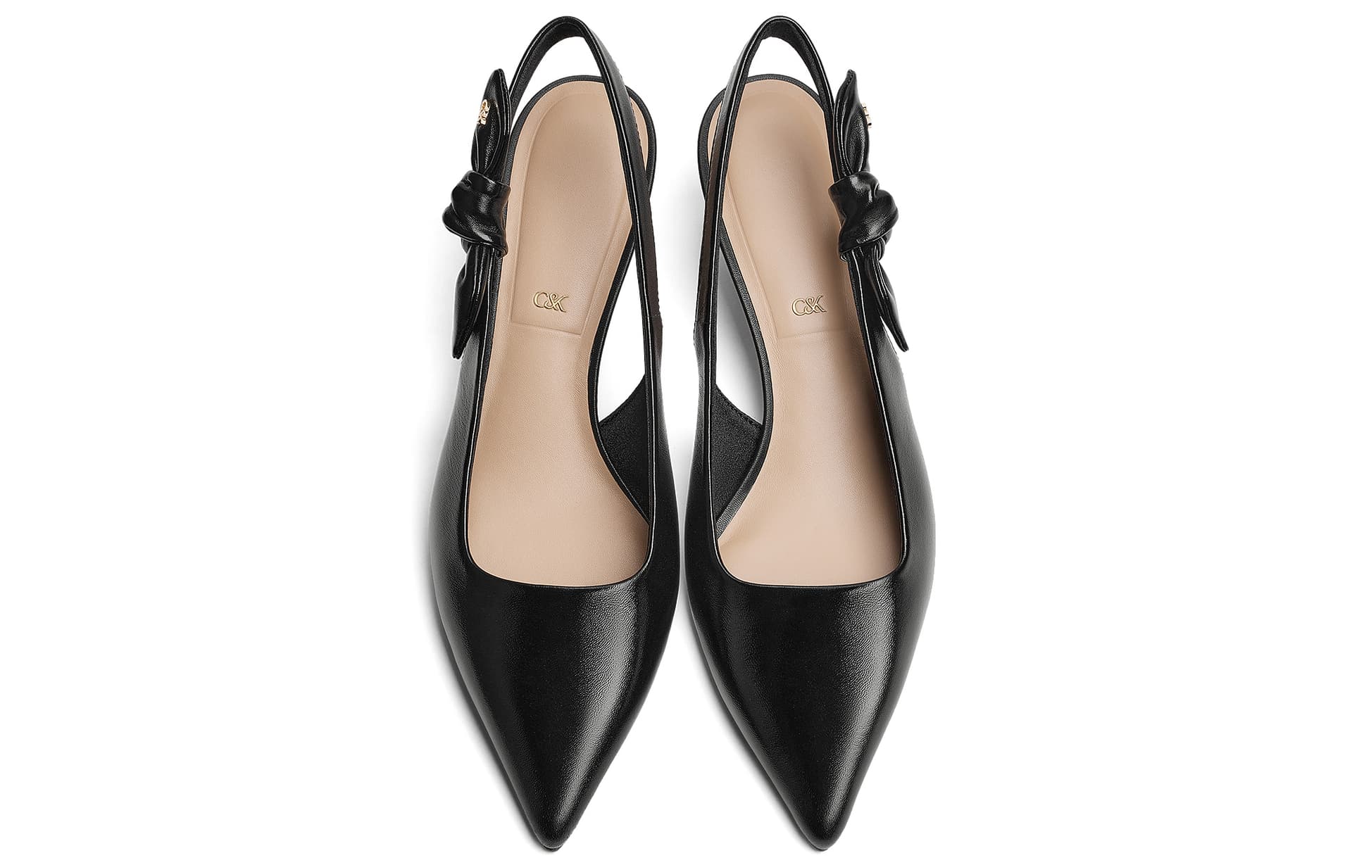 Туфли CHARLES&KEITH Овечья кожа элегантные туфли-лодочки с заостренным носком и бантом на тонком каблуке 5см женские - изображение 3