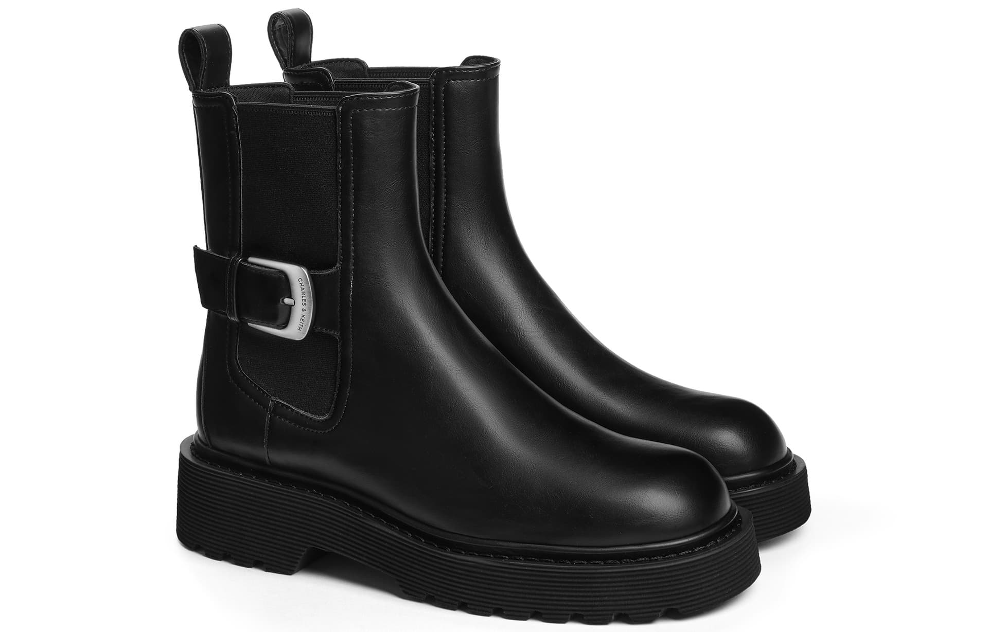 Сапоги CHARLES KEITH Маленькие ботильоны CK PU (полиуретан) 4,3 см женские черный темно-коричневый темно-кофейный мел-белый - изображение 2
