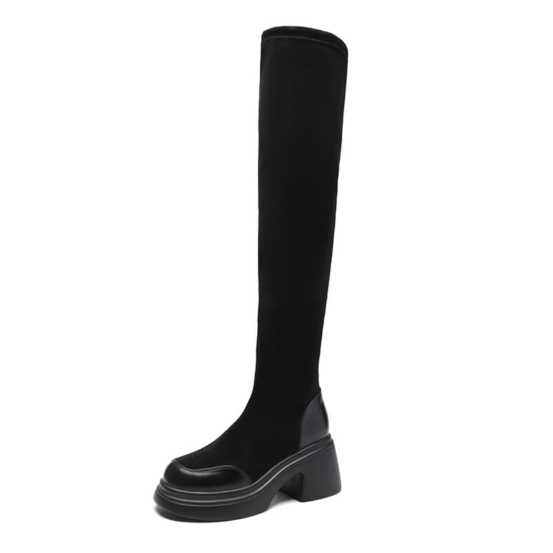 Ботинки ZHR Over The Knee Boots 7,5cm Женские Черные - изображение 1