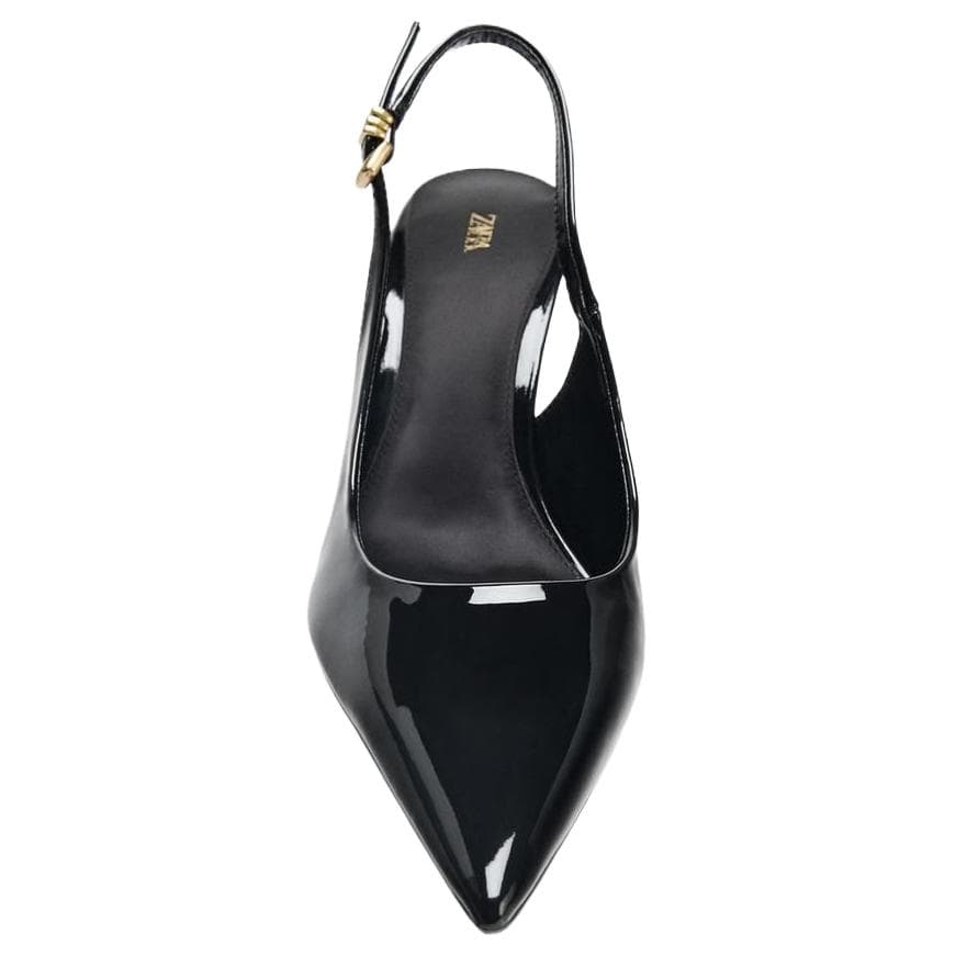 Туфли ZARA PU (полиуретан) Узкий каблук Высокие каблуки 8 см Женские Черный - изображение 4