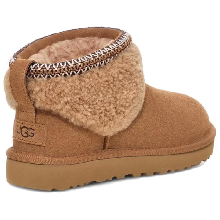 Ботинки зимние UGG Ткань с флисовой подкладкой круглый носок без шнуровки короткий снегокат женский коричневый - изображение 4
