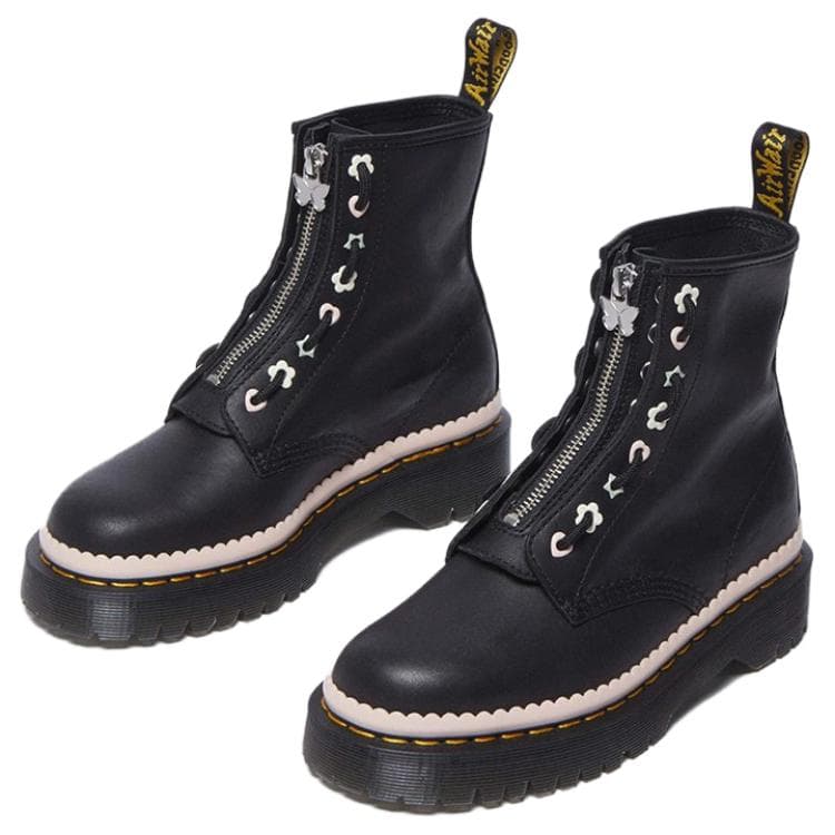 Ботинки Dr.Martens 1460 PASCAL Кожа Короткие Армейские Ботинки Женские Черные Розовые - изображение 2