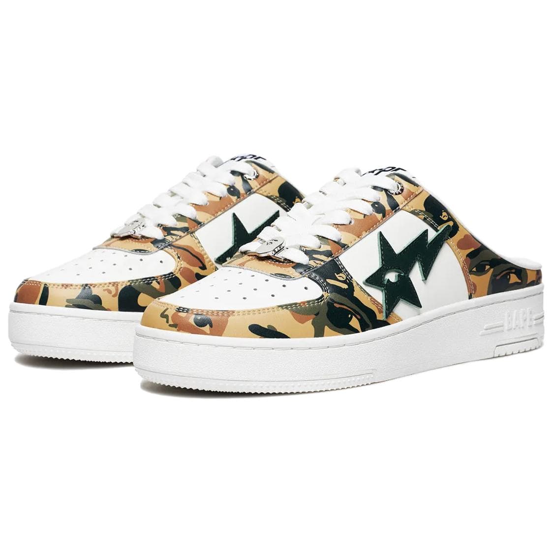 Сандалии A BATHING APE x KidSuper BAPE STA Унисекс Бело-зеленый - изображение 3