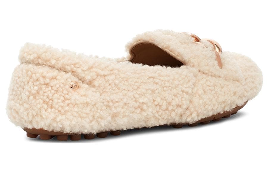 Тапочки UGG Овчина Повседневная Обувь Женская Натуральный Белый - изображение 5