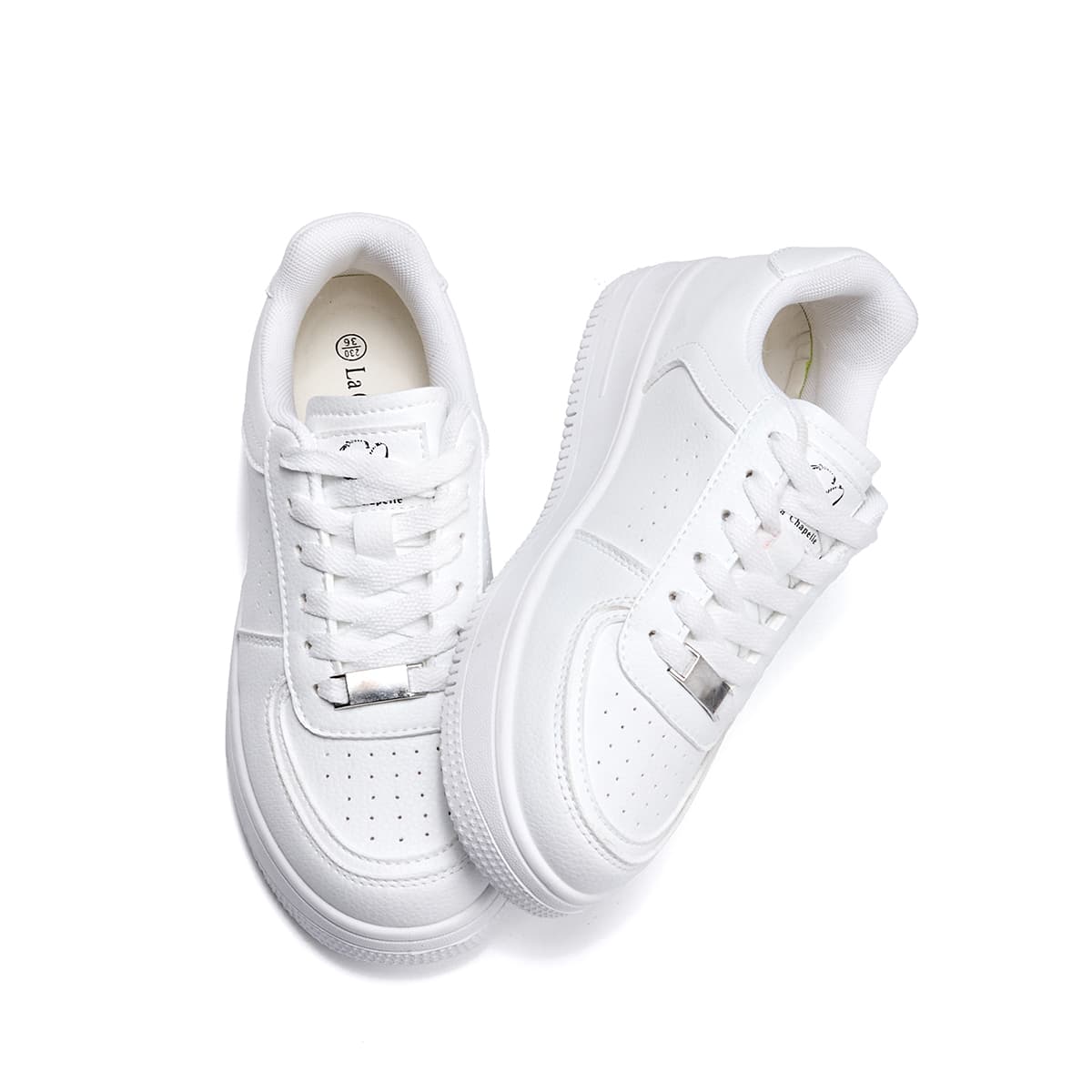 Кроссовки La Chapelle Slip-resistant Abrasion-resistant Low Top Скейтборд Кроссовки Женские Белые - изображение 3