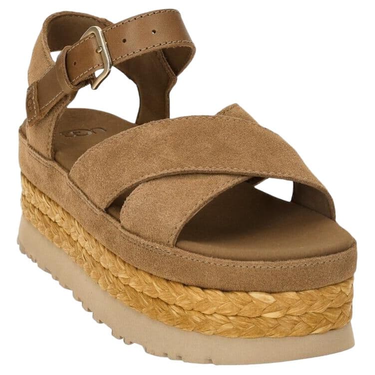 Шлёпанцы UGG Aubrey one Шнуровые Сандалии Женские Коричневые - изображение 3