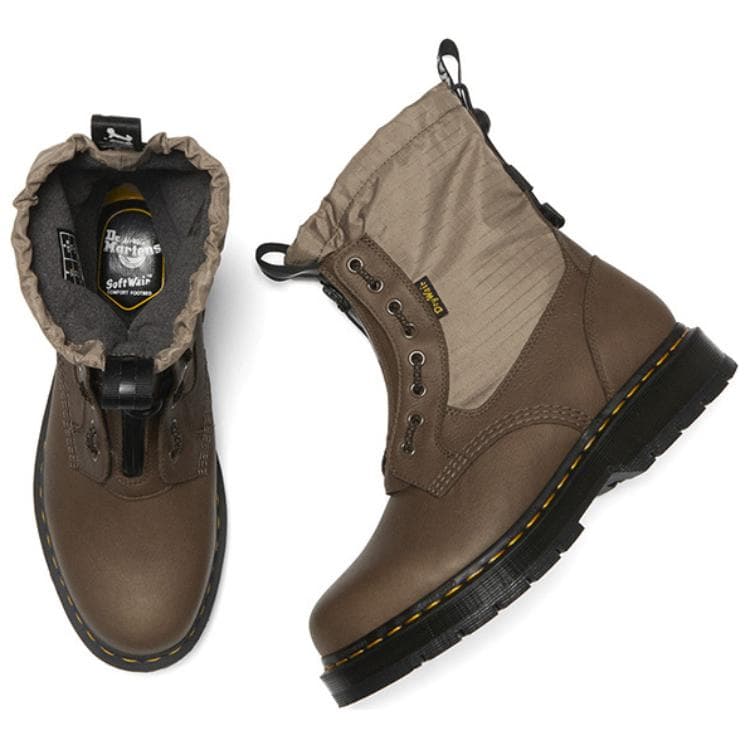 Ботинки Dr.Martens 1460 Trinity Коровья кожа Армейские ботинки Унисекс Тусклая умбра - изображение 2