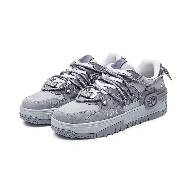 Кроссовки Champion Bumper V1 Sneakers Двойные шнурки Контрастные цвета Повседневные спортивные Лоу-топы Мужские Дымчато-серый - изображение 2