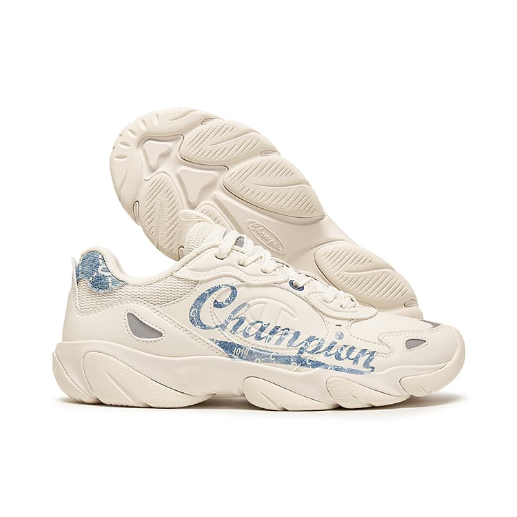 Кроссовки Champion Low Top Crepe Sneakers Женские Молочно-белый Вечно-синий - изображение 2