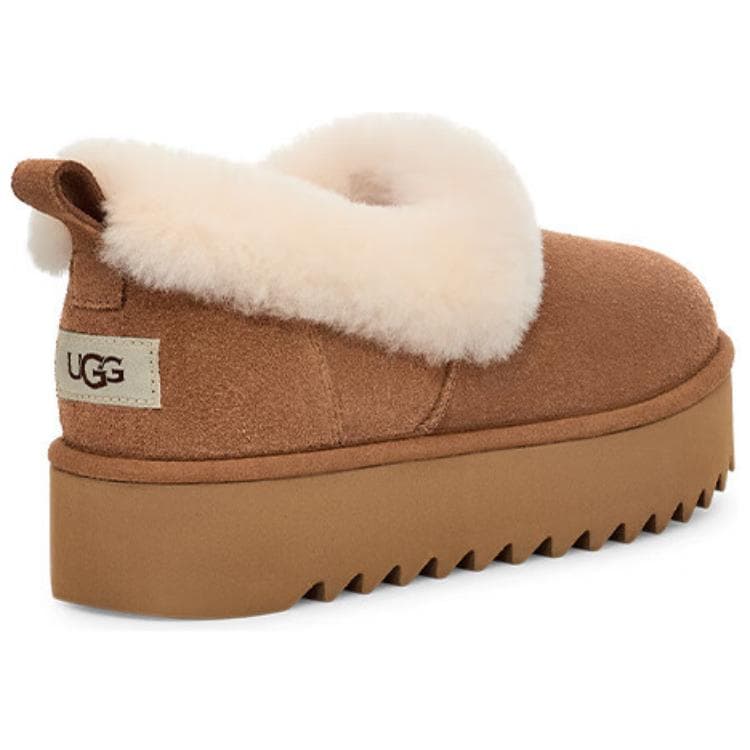 Ботинки зимние UGG Корова Спилок С флисовой подкладкой Платформа Повседневные Ботинки для снега Женские Каштановые - изображение 4