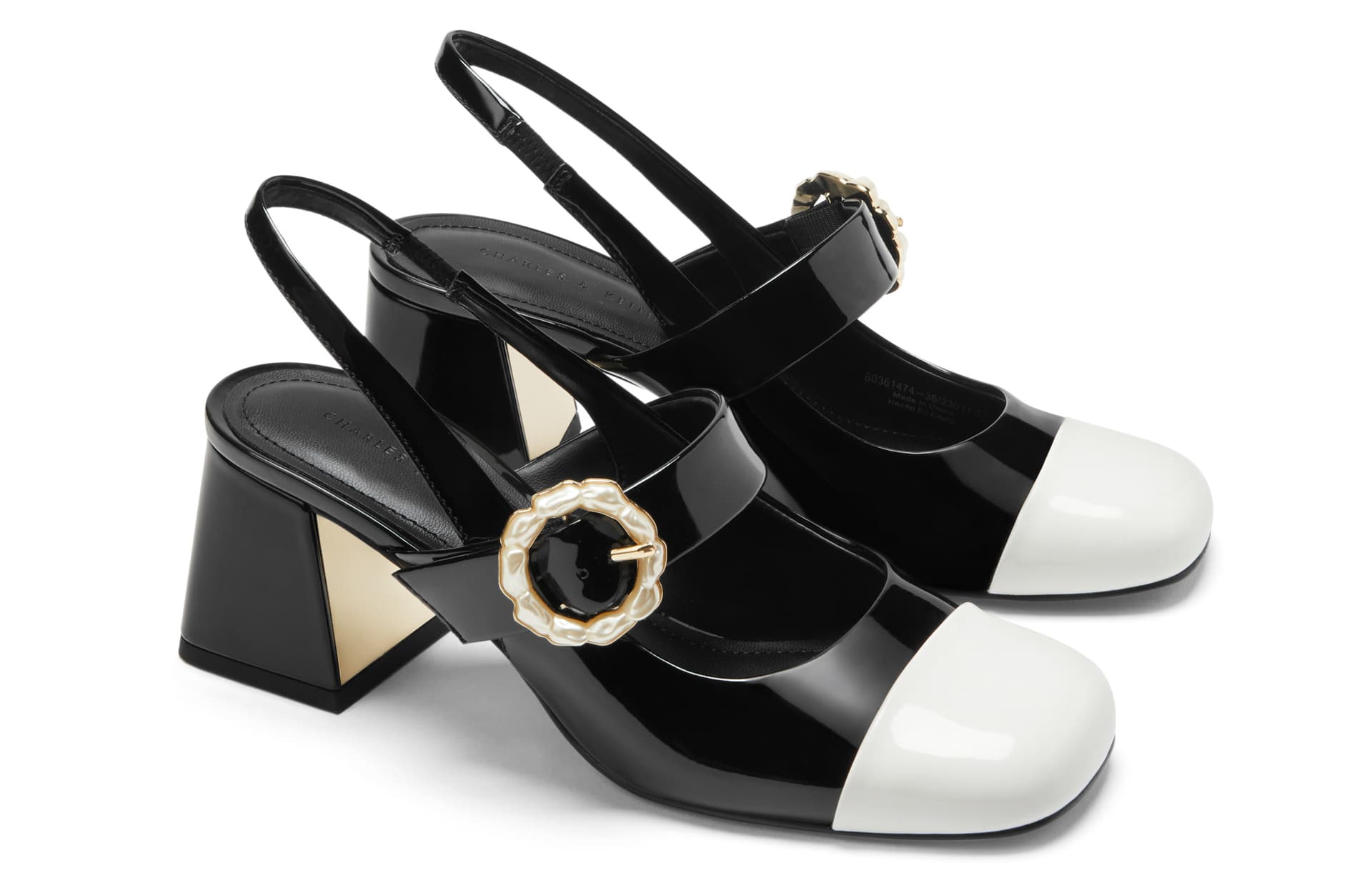 Туфли CHARLES&KEITH Туфли Мэри Джейн с закрытым носком на грубом каблуке 6см женские - изображение 3